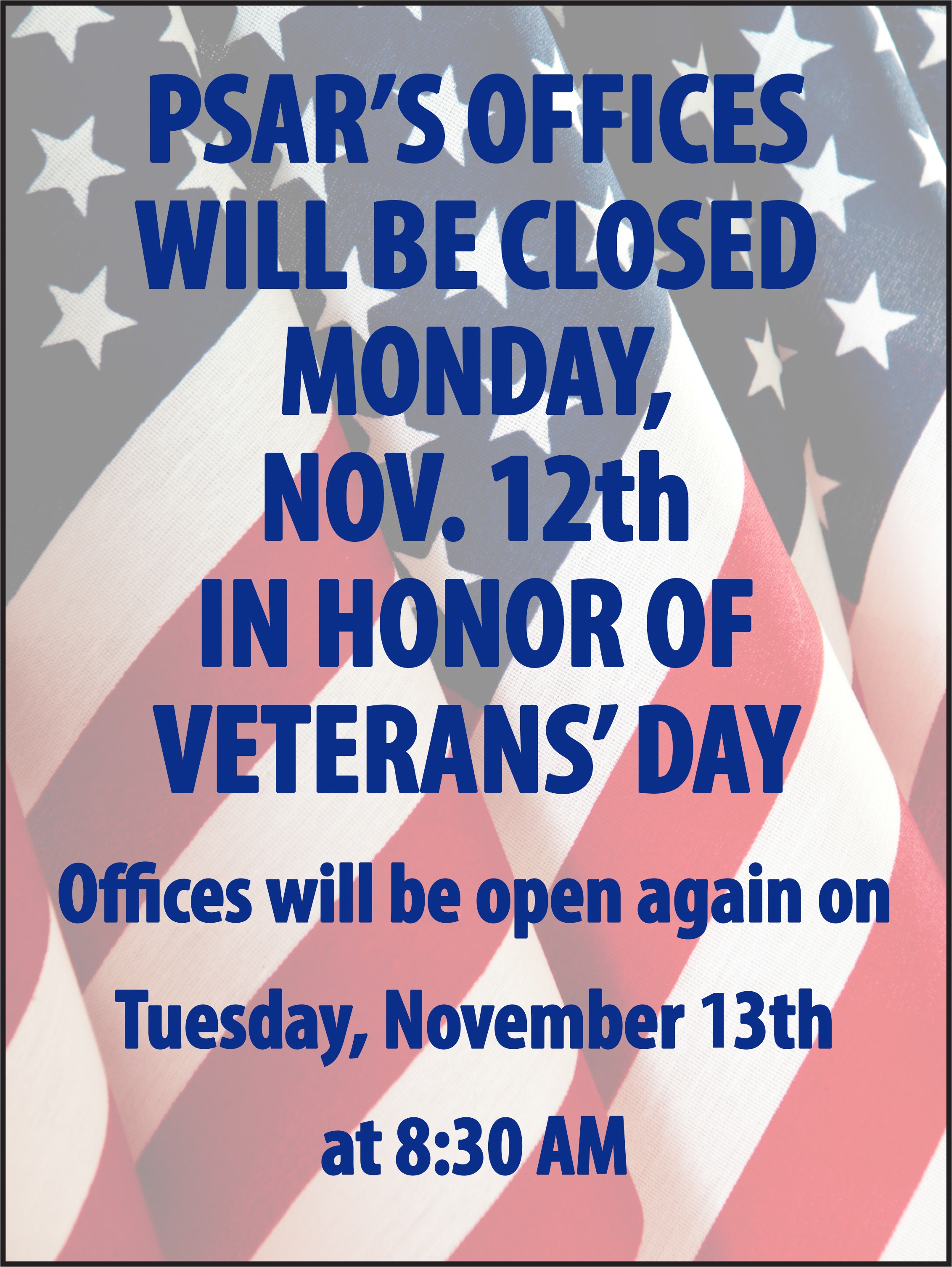Veterans' Day Announcement